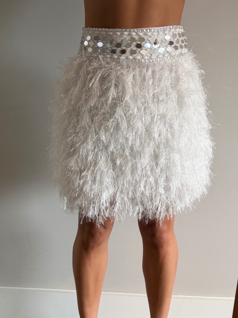 White fringe skirt